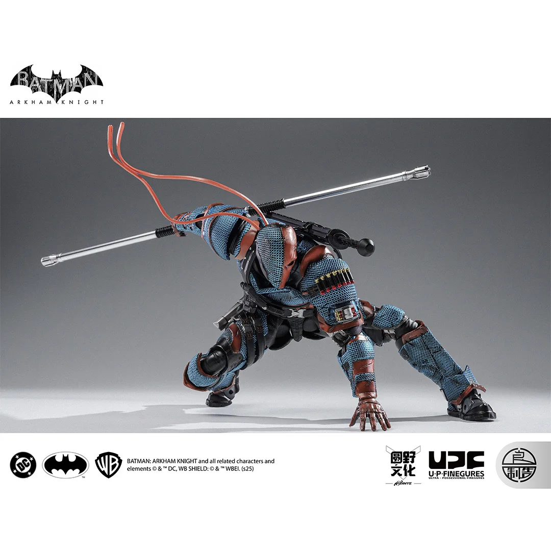 새로운 오리지널 Lpzz 장난감 1/12 데스스트로크 아캄 나이트 액션 피규어 완성 모듈 이동식 배트맨 수집용 모델 피규어 장난감