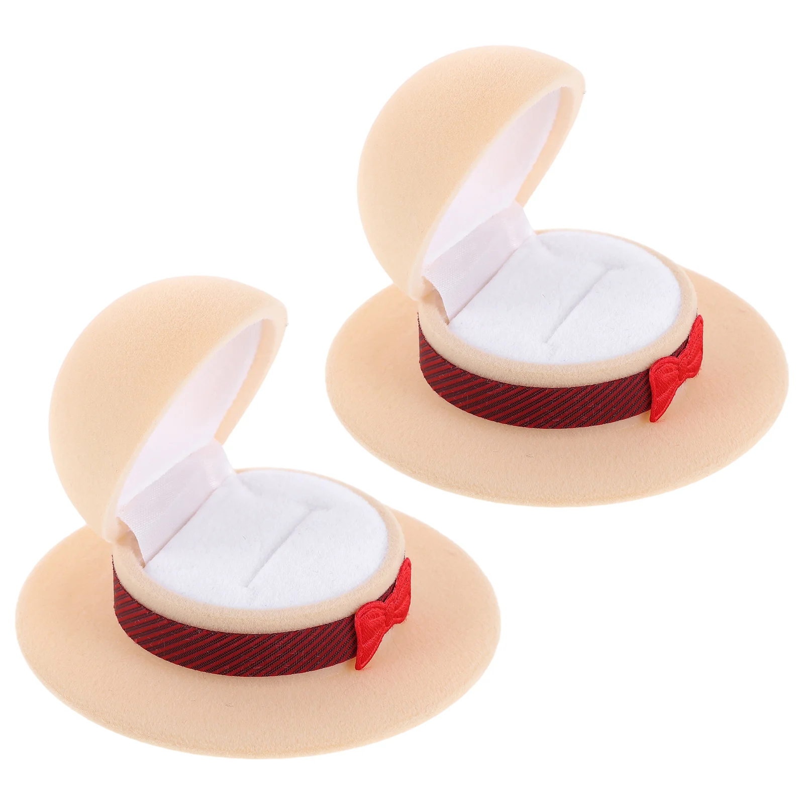 

2 Pcs Hat Storage Containers Boxes for Women Earring Organizer Yellow Case Travel