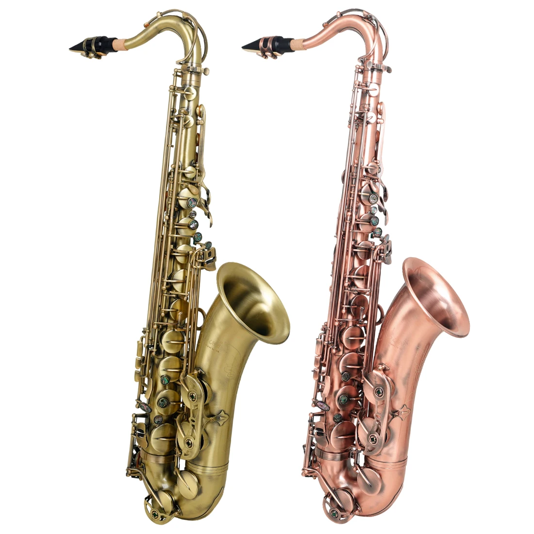 Professional Brass Wind Instrument Bb Parte Restoring Ancient Ways Red Cyan Tenor Saxophone