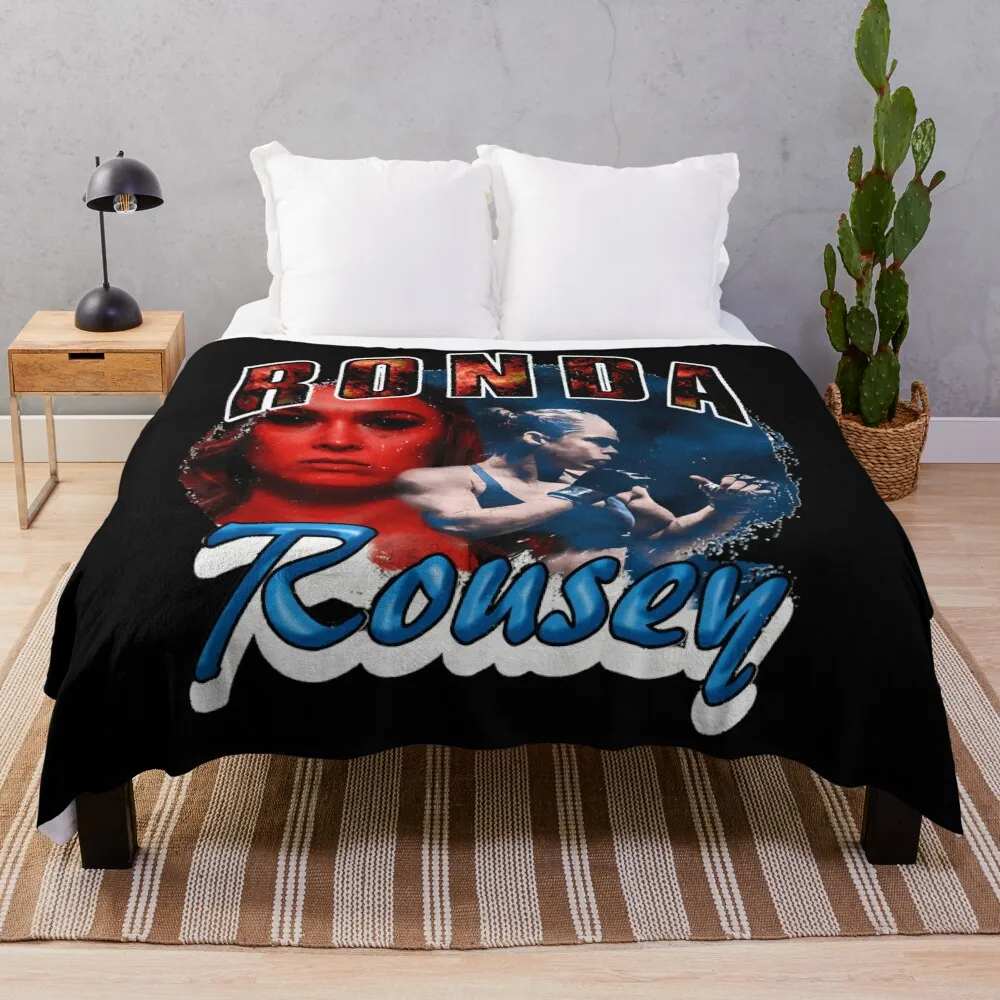 Ronda Rousey Vintage Rap Style (Rowdy Rousey) Throw Blanket sofa bed blankets ands Blankets