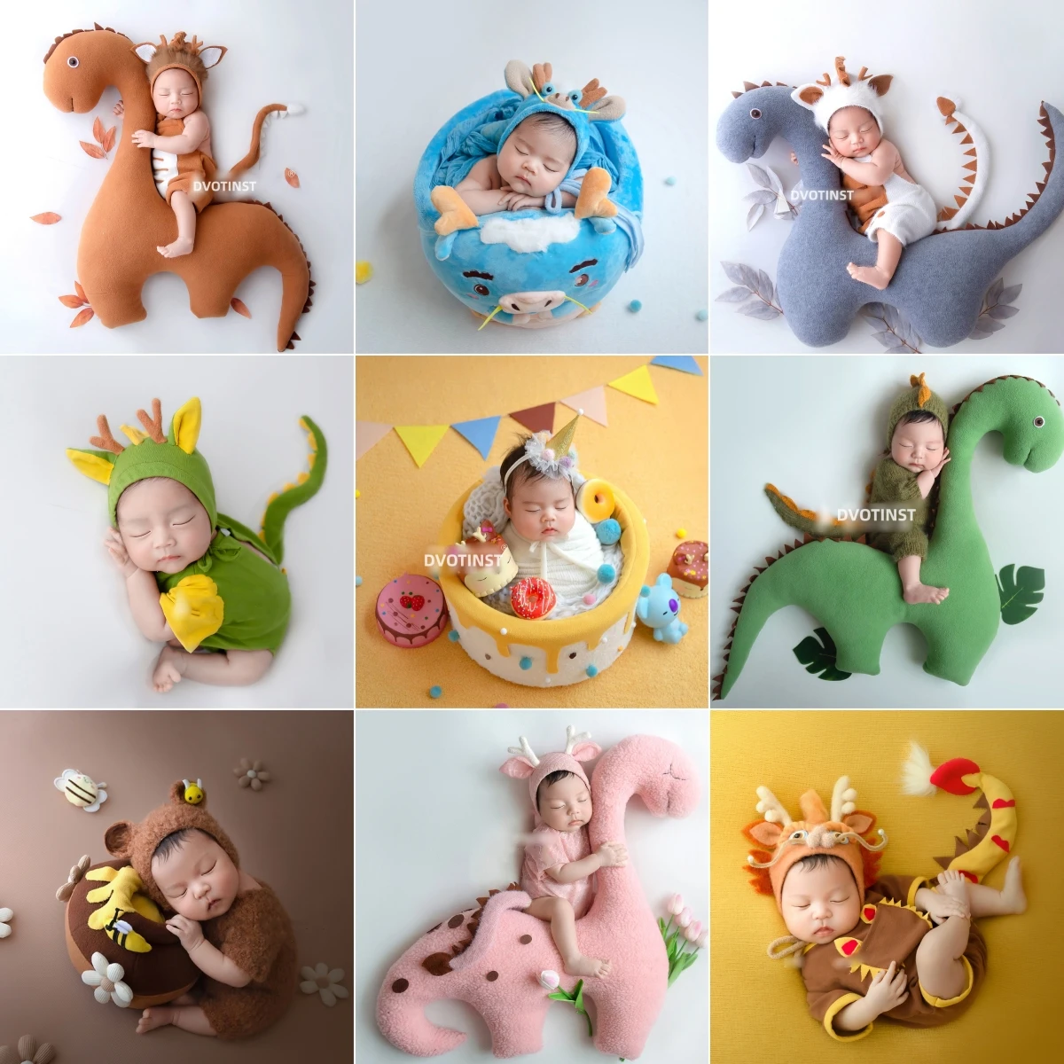

Newborn Photography Props for Baby Creative Posing Dinosaur Cute Animals Outfit Studio Shooting Accessories Photoshoot Props