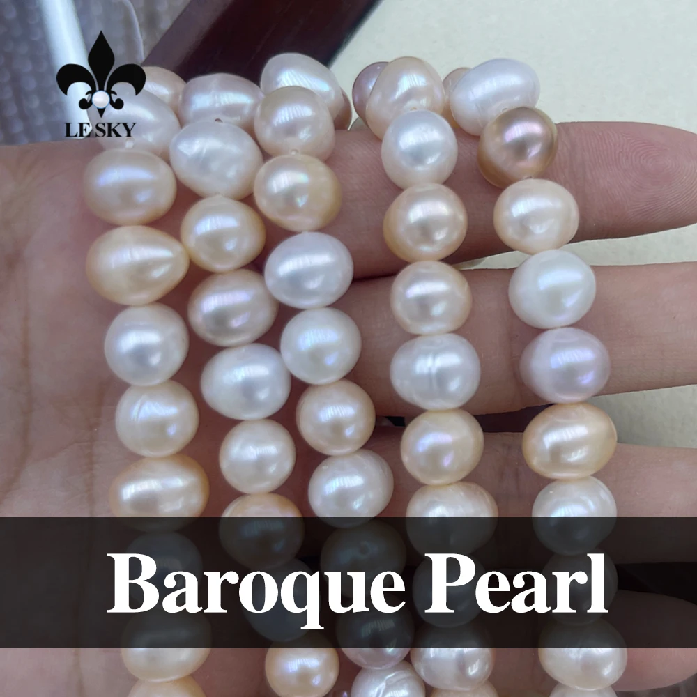 9-10mm Natural Freshwater Pearl Beads Round Color Pearl Loose Spacer Beaded for Making DIY Jewerly Necklace Bracelet