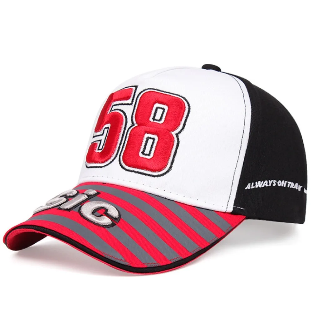Chapéu de Sol Cotton Racing, Moda 58, Marco Simoncelli, Moto Racer, Snapback