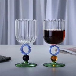 European Transparent High Borosilicate Glass, Creative Ring Vertical Pattern Coffee Cup, Household Tall Cups