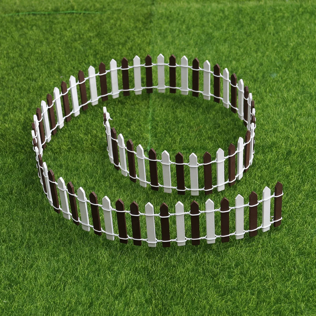 Mini valla de troncos de madera, decoración de jardín artesanal para jardín de hadas, árbol de Navidad, micropaisaje, Mini casa, bonsái, café blanco