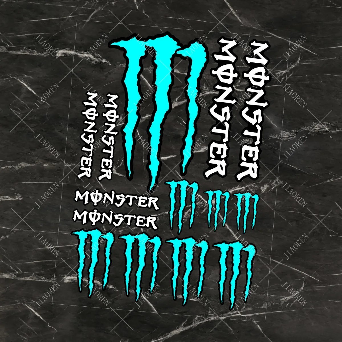 عيد الميلاد كبير الوحش الطاقة ملصق شعار خزان دراجة نارية سيارة ملصق مائي مجموعة عاكسة لياماها هوندا كاواساكي سوزوكي BMW KTM