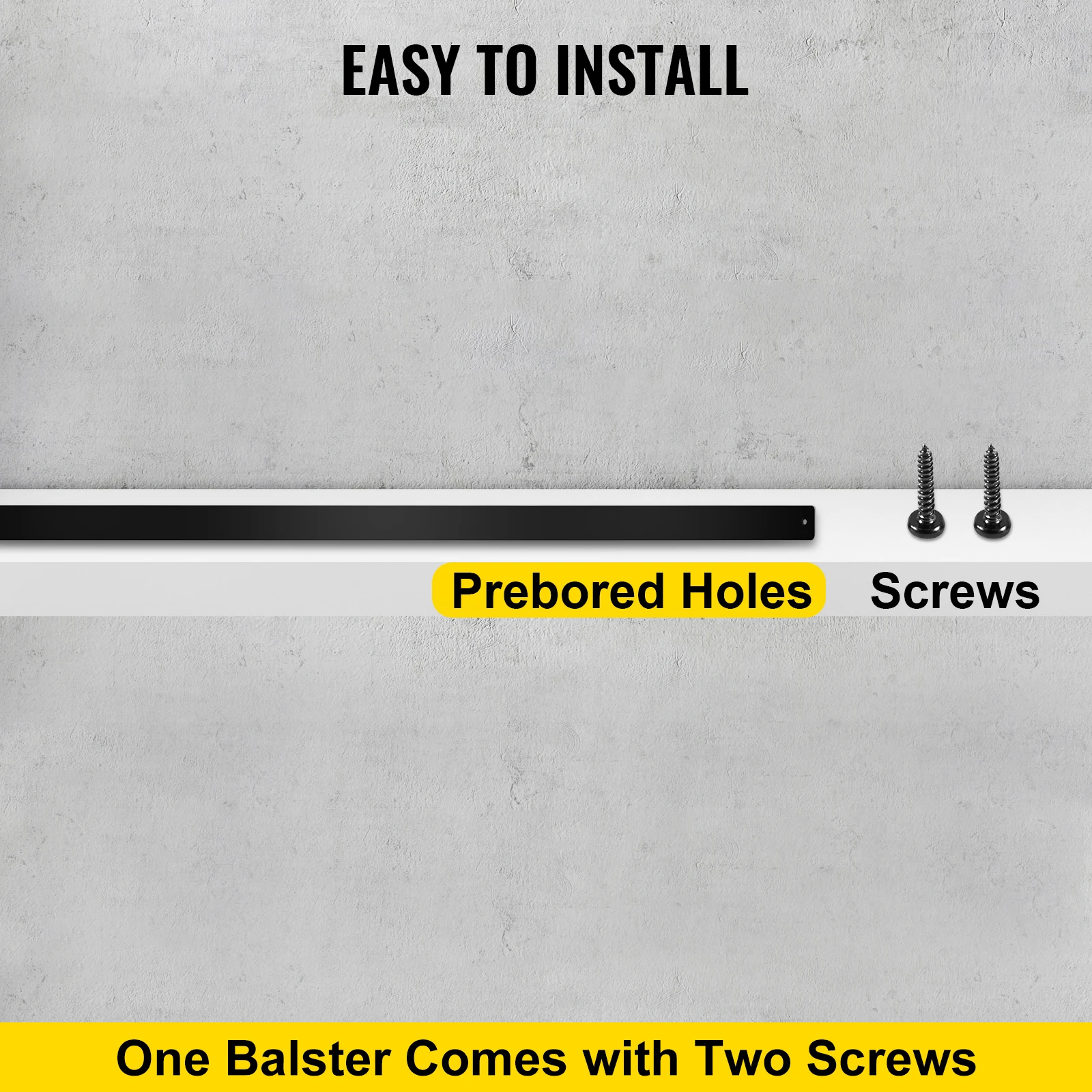 Balaustre per ponte, mandrini per ponte in metallo da 76 pezzi, balaustra per scale con viti, ringhiera per ponte in lega di alluminio per legno e