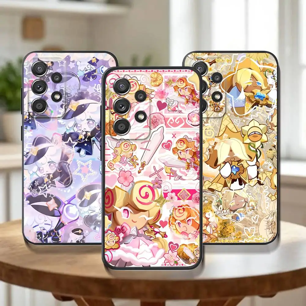 

C-Cookie Run K-KingdomS Phone Case For Samsung Galaxy A73,31,32,72,41,53,52,71,22,5G,Note,J7,8,9 Soft Black Cover