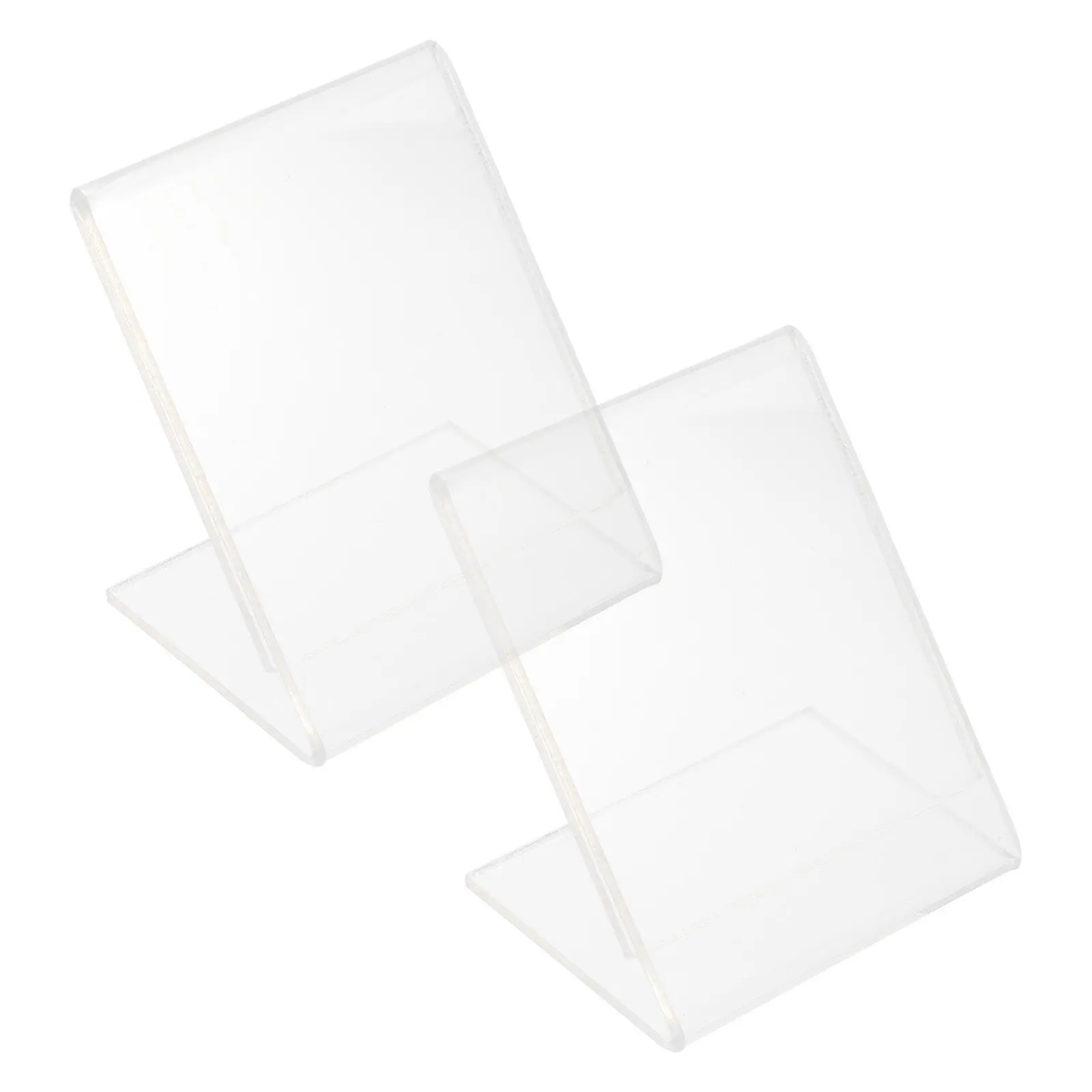 2Pcs Qr Code Payment Label Holders Clear Plastic L Shape Sign Displays for Shop Restaurant Tabletop Price Card Stands