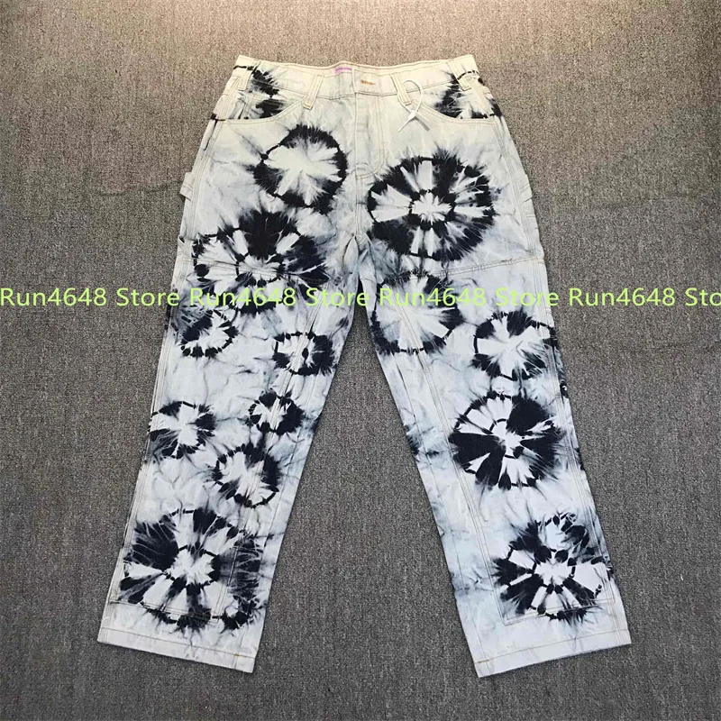 

High Street Hip Hop 2024SS CPFM XYZ Capenter Denim Pants floral denim casual sports pants