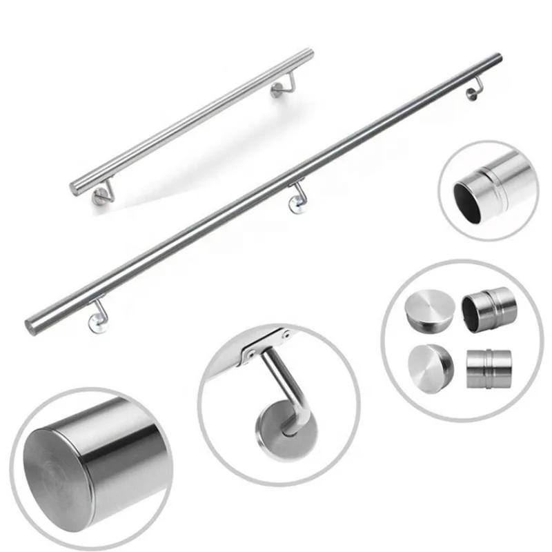 50.8mm diameter power armrest 78inch length banister 304 316 stainless steel for staircase grab bar wall mounted handrail