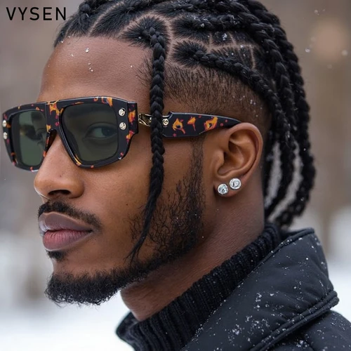 Imagen 2 del producto Gafas de sol cuadradas polarizadas Steampunk para hombre, marca de lujo Punk, gafas de sol de conducción con marco grande, gafas de moda para hombre 2025