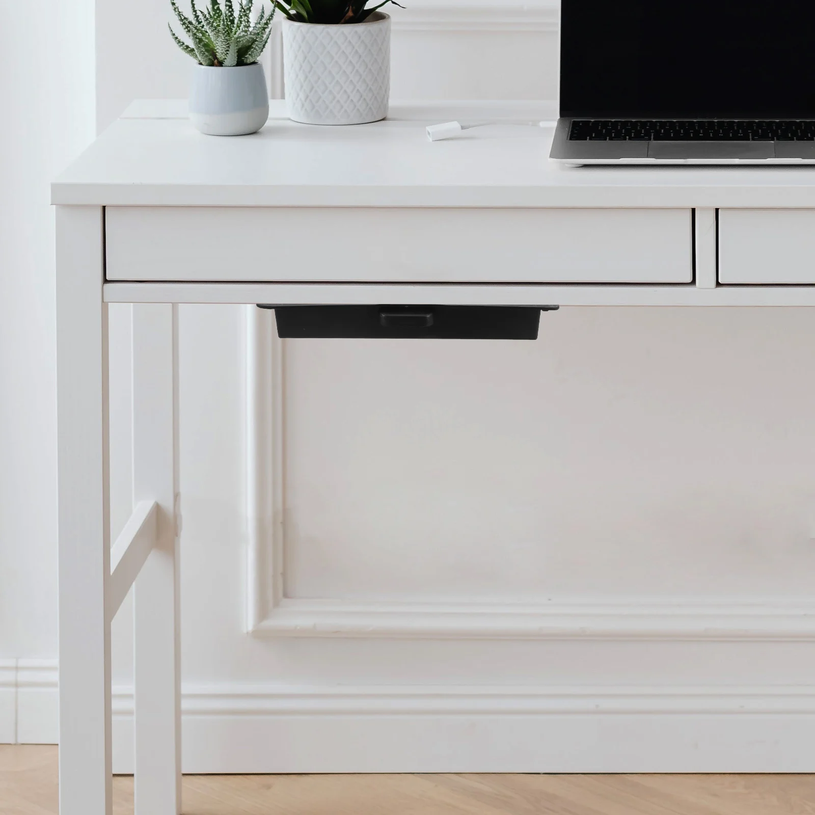 

No Drill Under Desk Storage Drawer Hidden Organizer Box Home Office Large Capacity Stick On Shelf Slide Out for Stationery