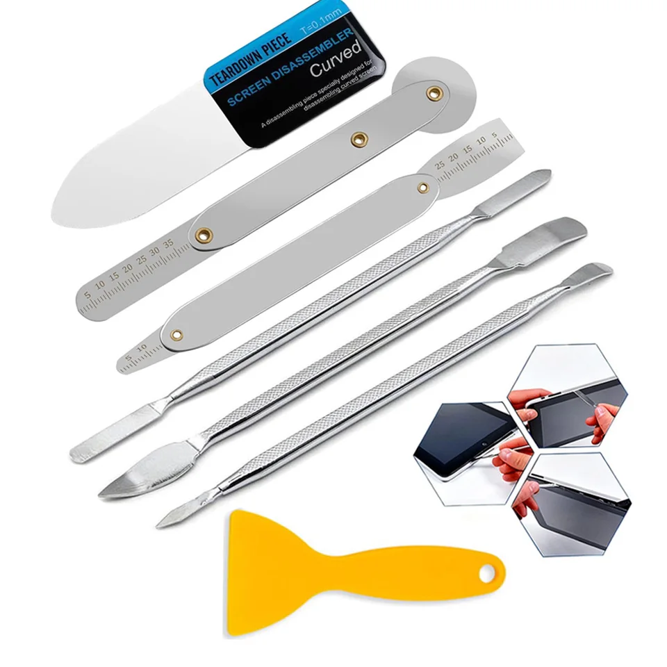 Kit de reparación de teléfonos móviles con espátula metálica para electrónica, laptop, celular, tablet, computadora