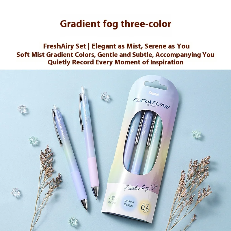 

Japan Pentel FLOATUNE Cute Gel Pen 0.5mm Low Friction Medium Oil Stationery Pens,Fine Tip Lightweight Mist Rod Smudge-Proof Ink