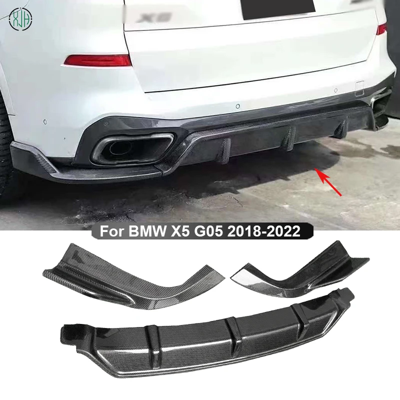 For BMW X5 G05 2018-2022 Carbon Fiber Car Rear Bumper Lip Diffuser Spoiler Parts Upgrade Body kit Car Accessories