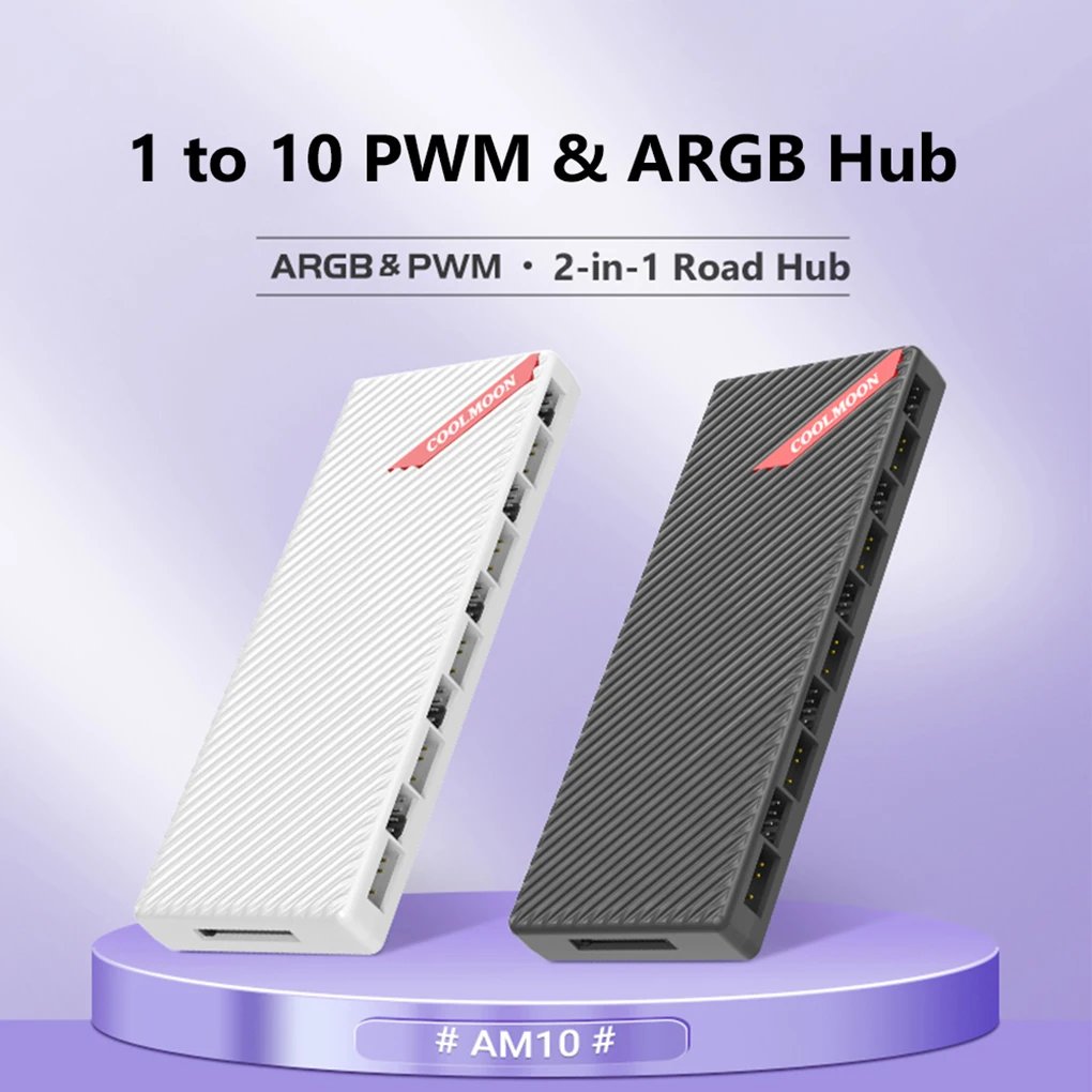 

Расширяющийся концентратор с адресной 10-температурой Coolmoon для адаптера концентратора к синхронизированному кабелю Адресный контроллер Argb