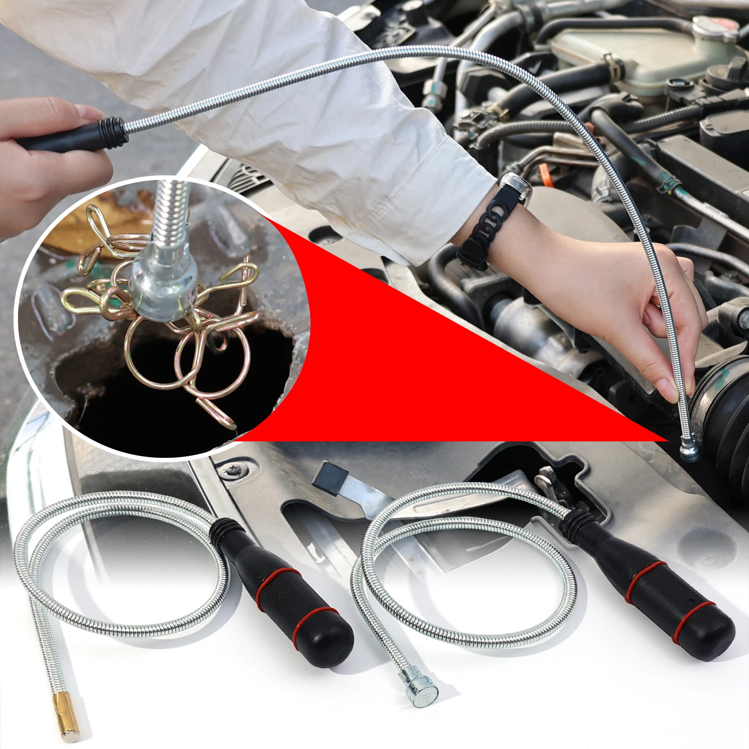 Araba Vida Parçaları Manyetik Pikap Katlanabilir Metal Esnek Toplama Aracı Emme Çubuğu Mıknatıs Yaylı Kavrama Kapmak Taşınabilir El Aletleri