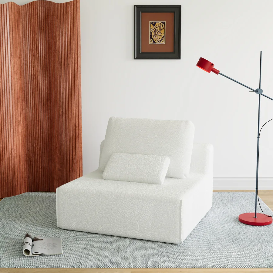 Oversized Modular Sectional Sofa, Luxury Boucle Floor Couch Set, Convertible Compressed Couch, Spacious Foam-Filled Sofa for Li