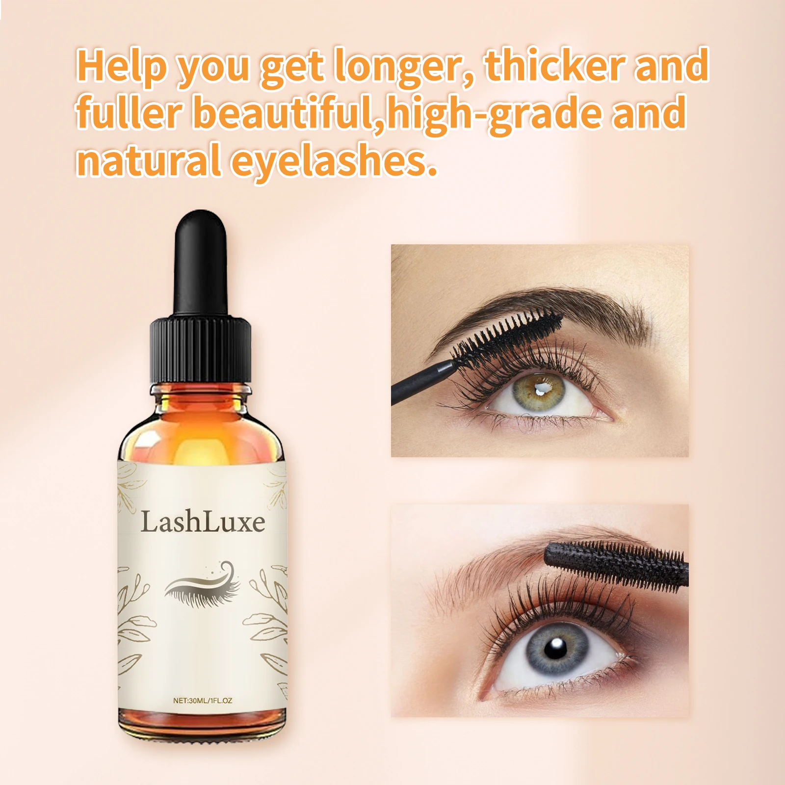 30ml น้ํามันละหุ่ง Eyelash EXTENSION Serum ธรรมชาติ Enhancer สําหรับหนาหนาขึ้น Fuller Lashes เปราะบาง & Sparse Eyelash Care น้ํามัน