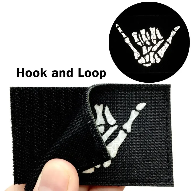 Skeleton Hand Hook&Loop Patches Sticker Tactical Accessory Badges Embroidery Patch Velcro Badge Jacket DIY Personal Style