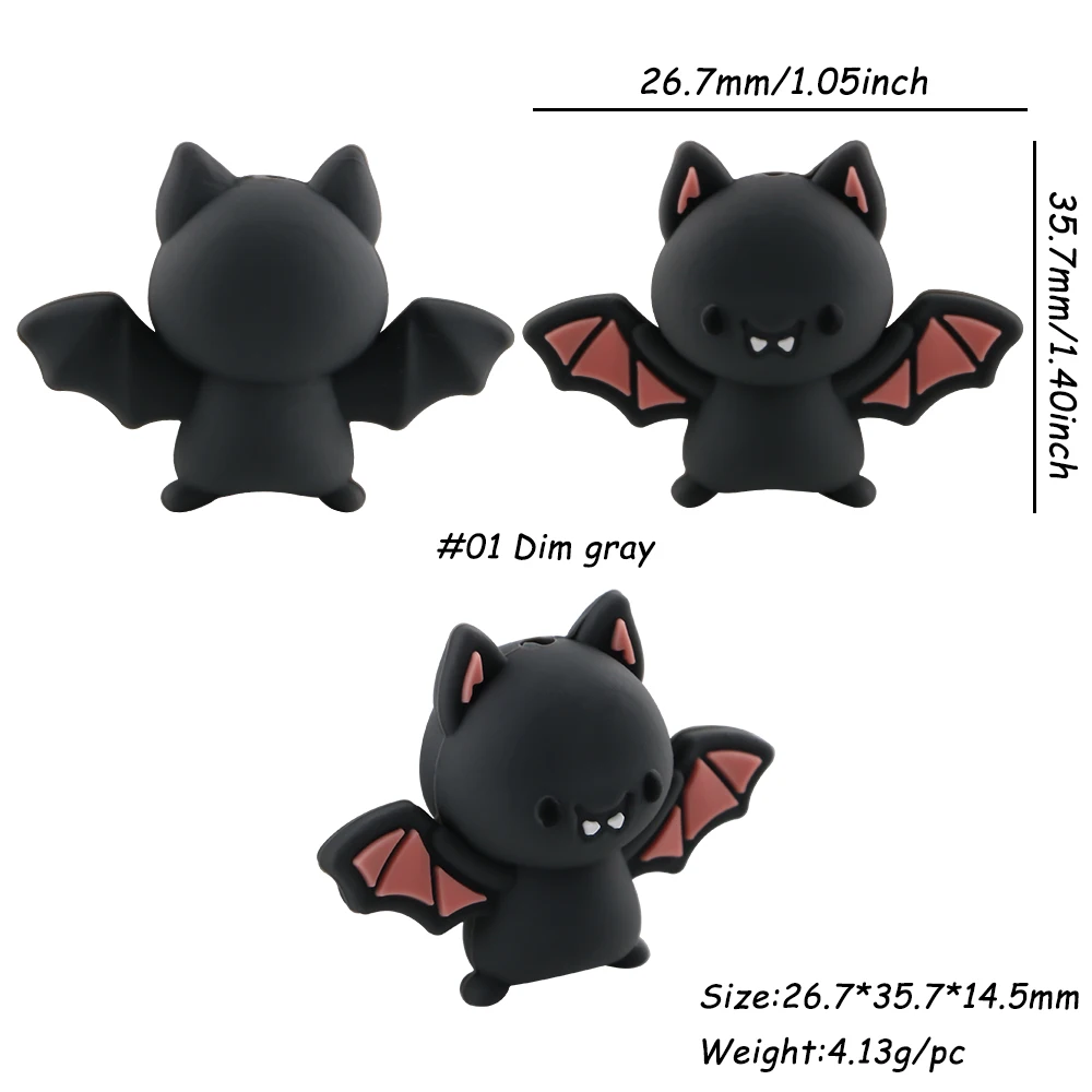 Sunrony 5pcs/Lot Stereoscopic Halloween Series Silicone Focal Beads For Jewelry Bracelets Necklaces Handmade Product Accessories