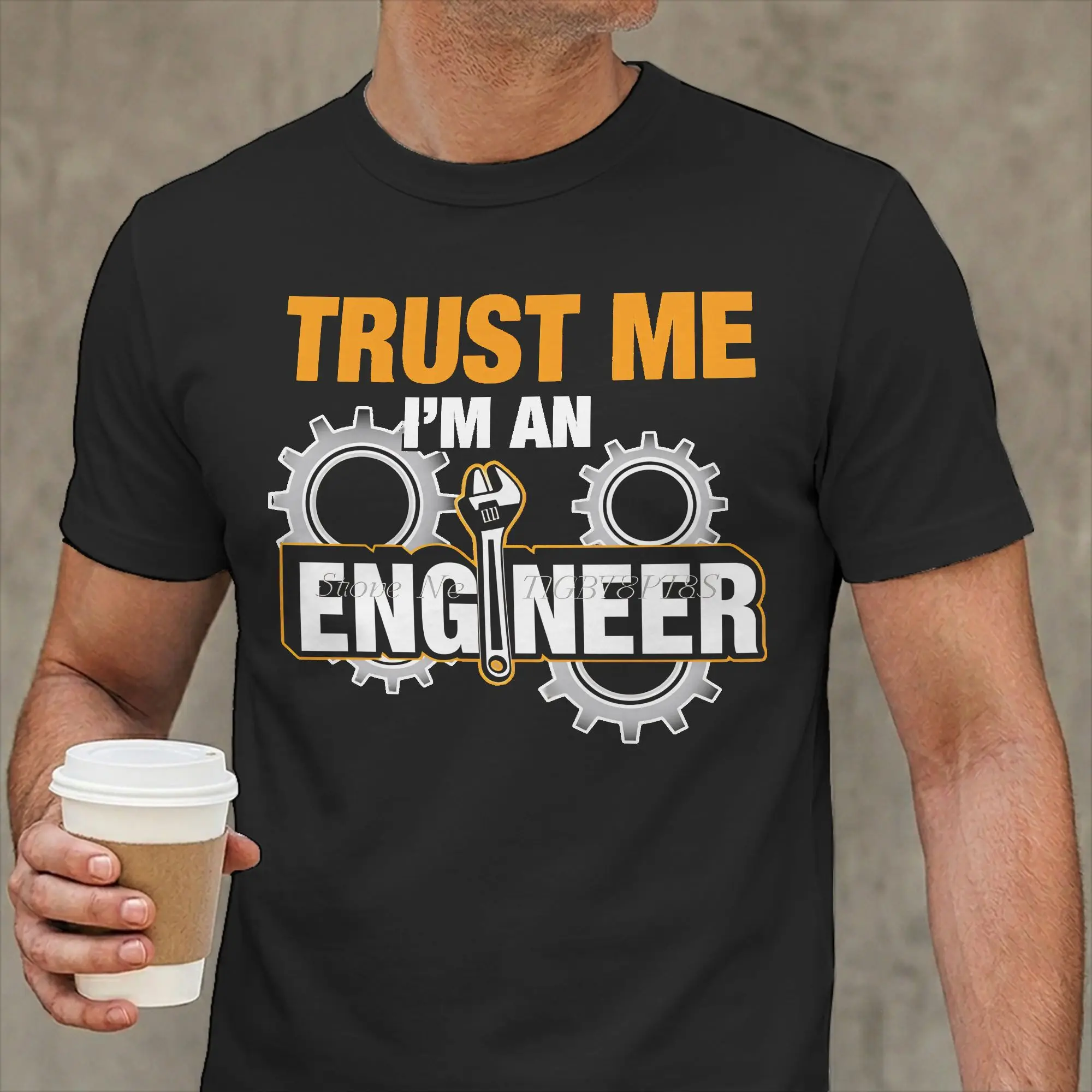 Trust Me I Am An Engineer Letter  T-Shirts for Men Programmer Pure Cotton Tee Shirt Crew Neck Short Sleeve T Shirt Printed Tops