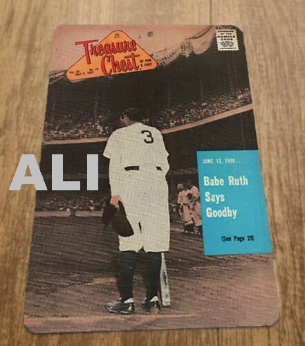 Babe Ruth Says Goodbye TREASURE CHEST vol. 20 1965 Cover Art 8x12 Metal Sign sign