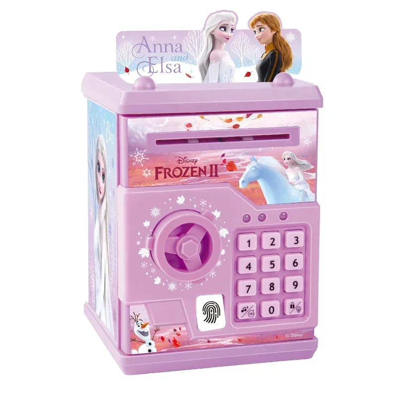 Disney Fingerprint Piggy Bank para Meninas, Frozen 2, Princesa Elsa, Ponto, Passando, Passando, Caixa de armazenamento, Girls Gift, Criatividade Toy