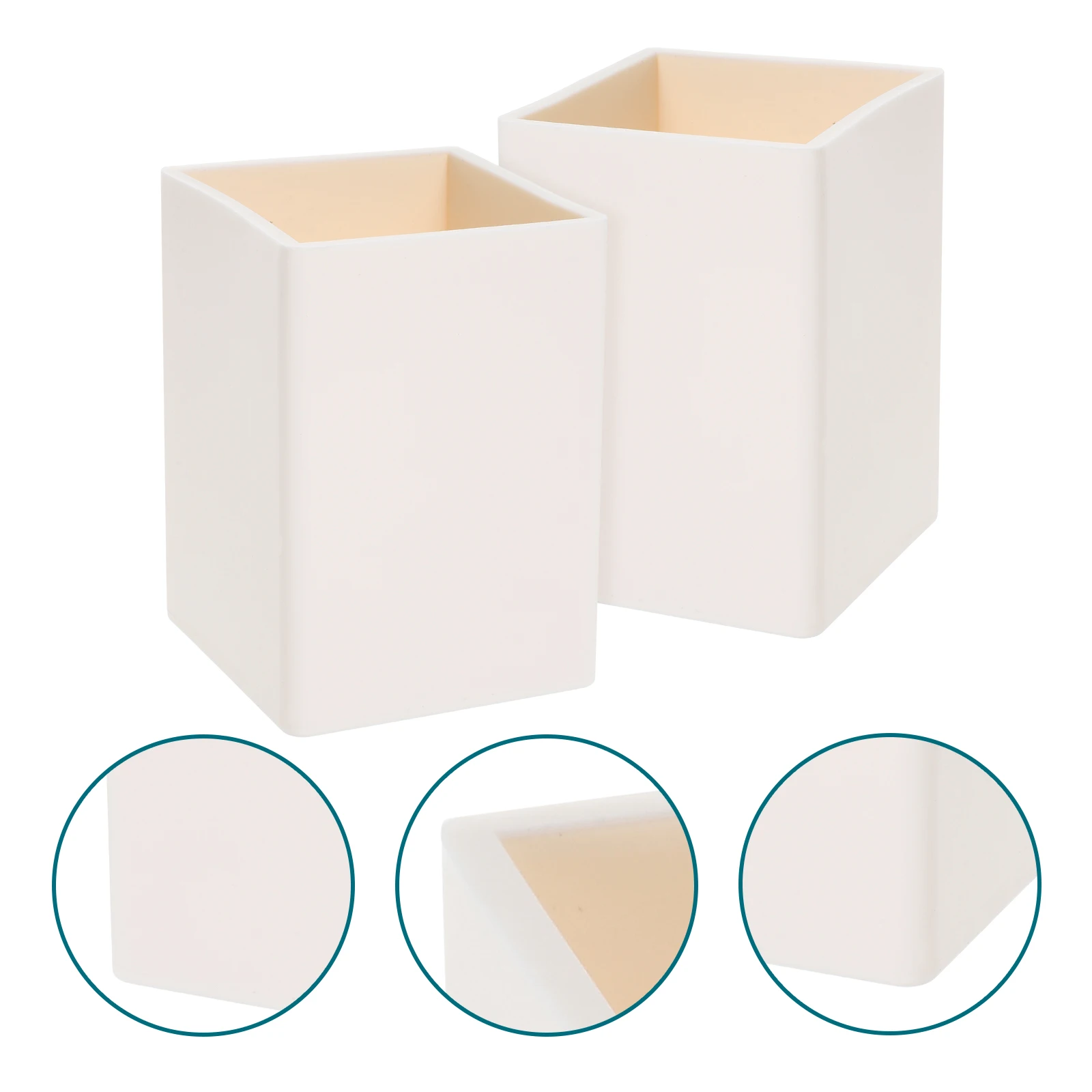 

2pcs Silicone Pen Holder Set Large Capacity Stationery Organizer Desk Tidy Storage Bucket For Pens Pencils Rulers Erasers Office