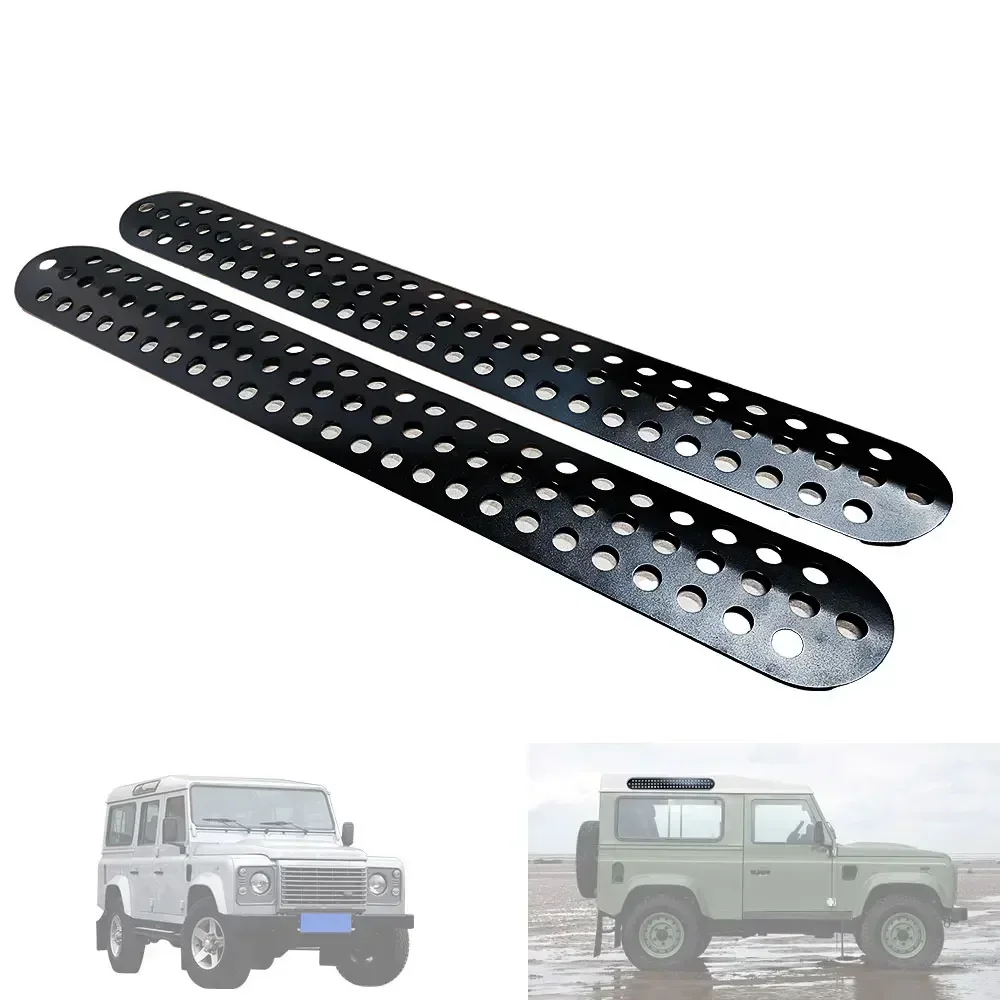 

New！For Land Rover Defender 90 110 130 2004-18 Alloy Black Car Roof Door Side Window Glass Protection Panel Stickers Car Accesso