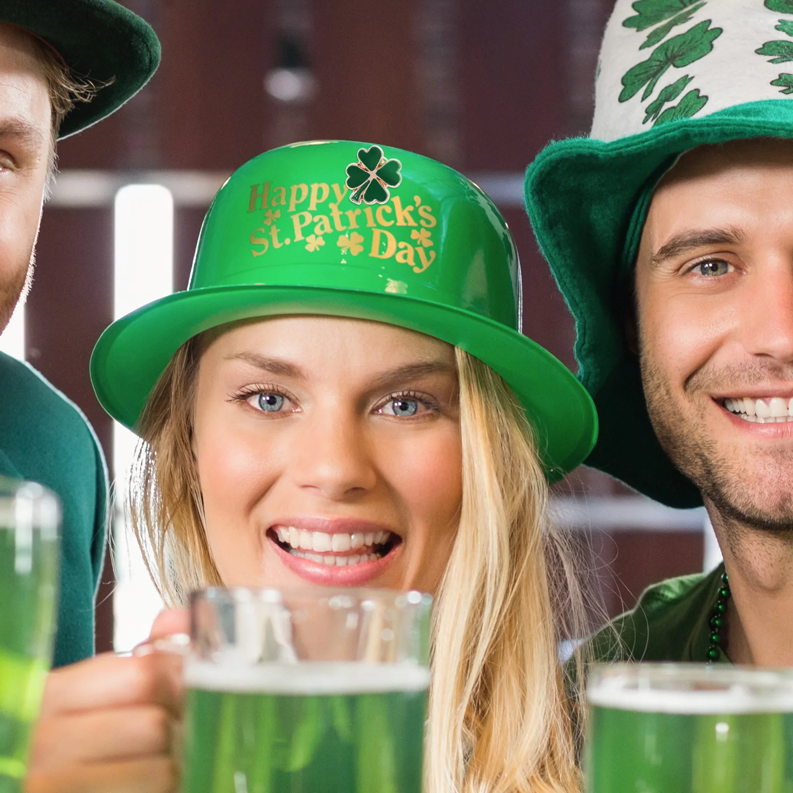 4 قطع دبوس بروش رائع على الطراز العتيق زينة عيد القديس باتريك للملابس والقبعات والأحذية