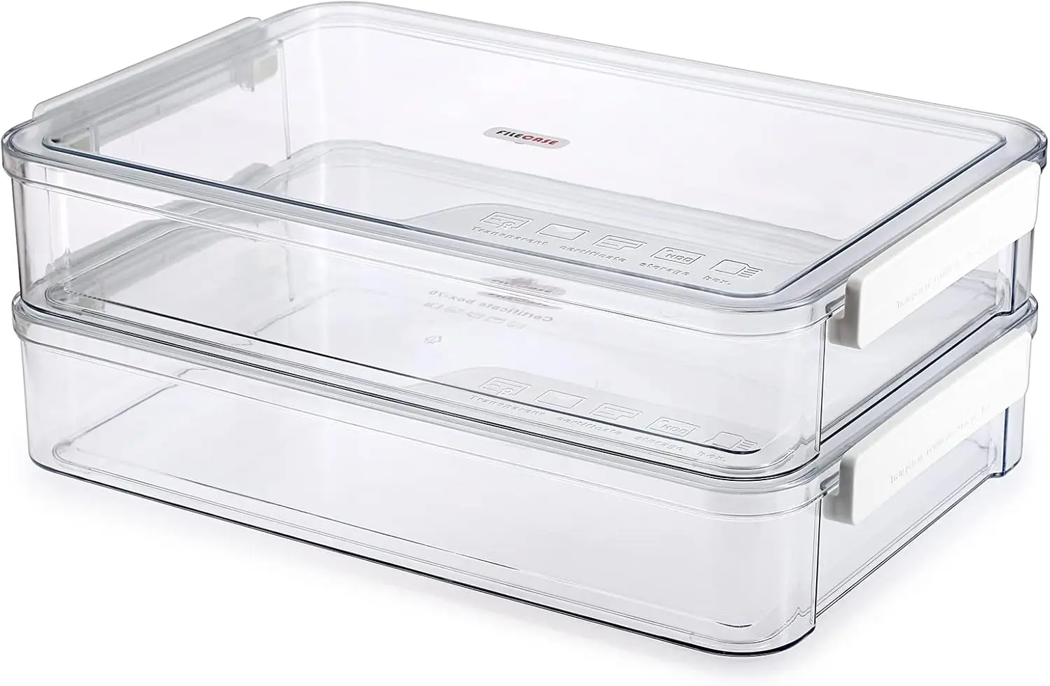 

2-Pack White Plastic Storage Boxes with Lids, Stackable Organizer for A4 Files, Crafts & Supplies