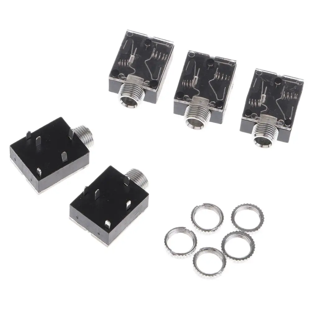 3,5 mm Stereo 5Pin Buchse Stecker PCB Panel Mount 5 Stück Universal