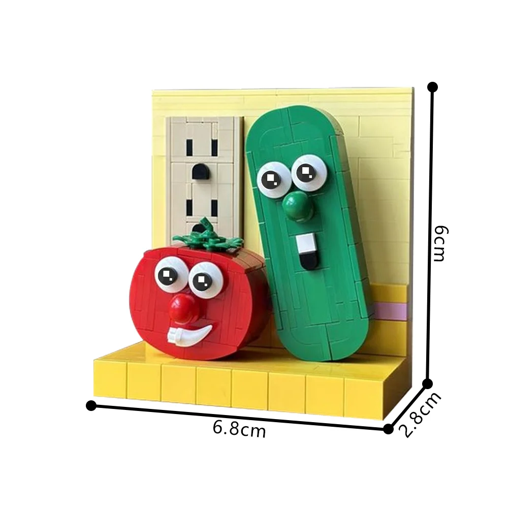 MOC Popular Anime VeggieTales Bob & Larry Building Blocks VeggieTales Bob & Larry Action Characters Bricks Model Toys Kids Gifts