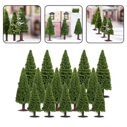 15 Pieces ,Model Trees Miniature Trees Christmas Village Trees Woodland Scenics (9 Cm + 10 Cm + 12. 5 Cm)