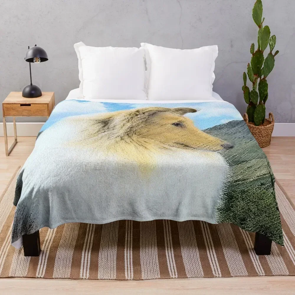 

Collie in Mountains (Rough) Throw Blanket Ultra Soft Flannel Fleece Blanket for All Seasons