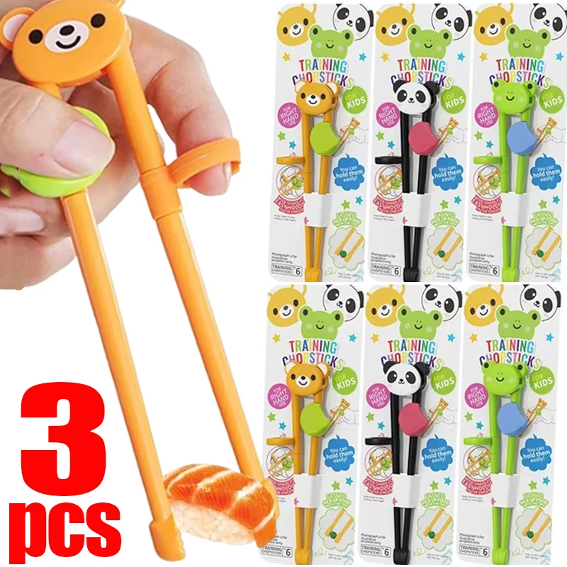 3/1PCS Cartoon Learning Chopsticks for Children Cute Animal Elementary Chopsticks Food Grade Training Chopsticks Kids Tableware