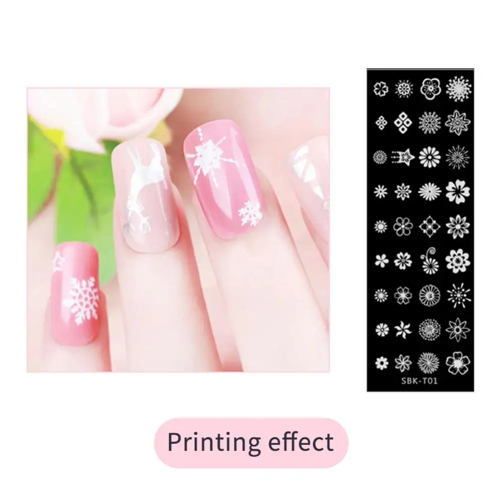 Aço inoxidável Nail Stamping Placas, Stencils Transferência polonês, Flor Template Geometria, Nail Art Decoração