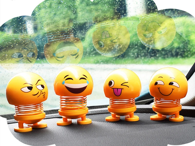 Car funny shaking  Nod doll  Cute face cartoon head toys Decoration atuo car Dashboard robot lovely car toy decoration doll toy