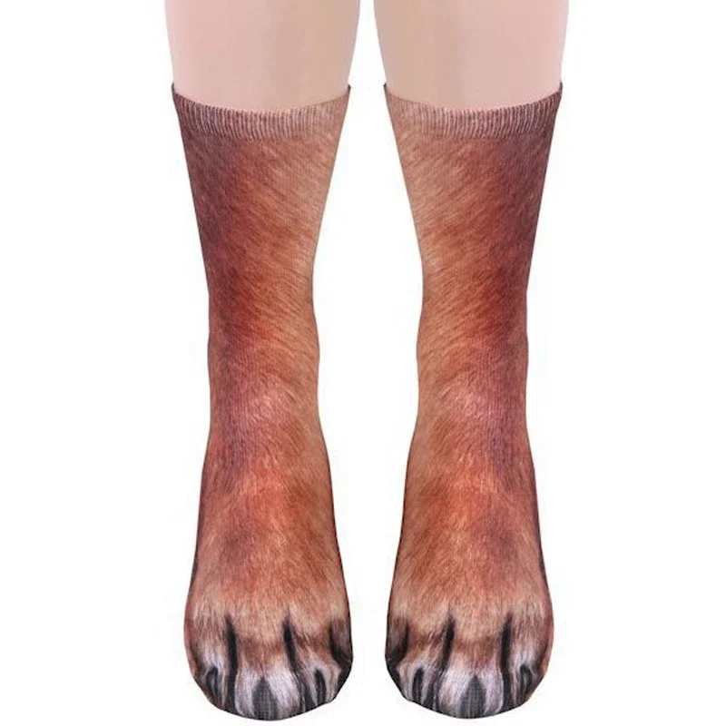 MN1 Носки унисекс для взрослых и детей с 3D принтом лапы животных, креативные забавные носки с изображением кота, собаки, динозавра, тигровой лапы для мальчиков и девочек, повседневные Chris9 * Jy