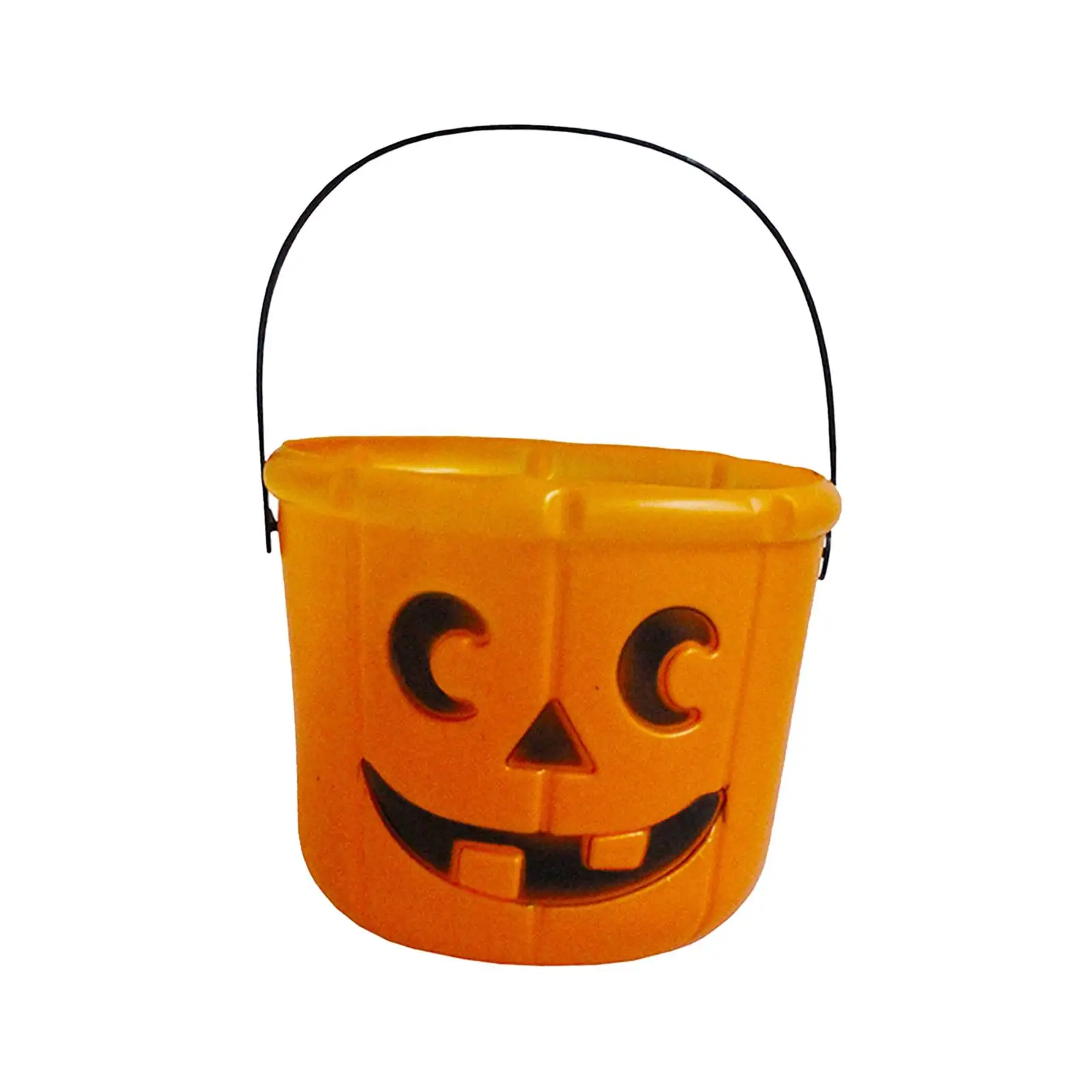 Pumpkin Bucket Candy Holder Pumpkin Pail Candy Barrel with Handle Trick or Treat