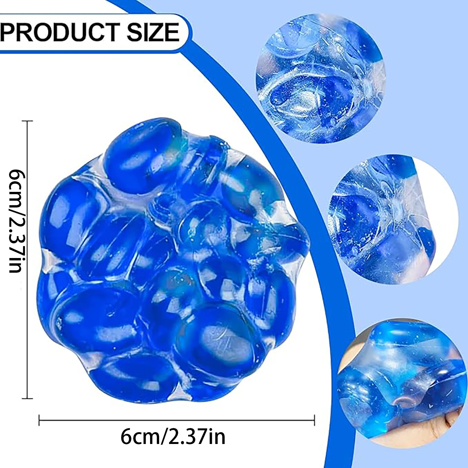 초투명 원석 소음볼은 모양을 만들고, 압력을 풀어주며, 반죽하고, 편안한 도구로 압력을 완화시켜 줍니다.