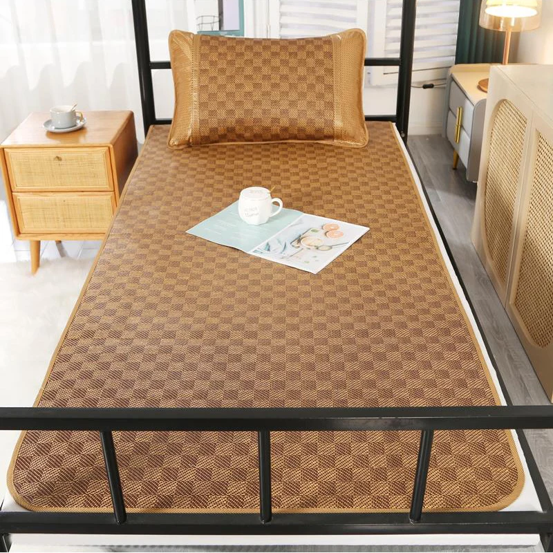 Summer bamboo rattan cooling feel mattress cool sleeping mat kit With Pillowcase bed foldable cold sheet protection pad