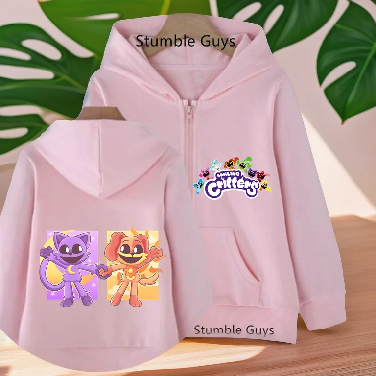 

Fashion Anime Smiling Critters Zipper Hoodie Girls Kids Clothes Boys Trucksuit Sonic Sweatshirt Long Sleeve Children Casual Tops