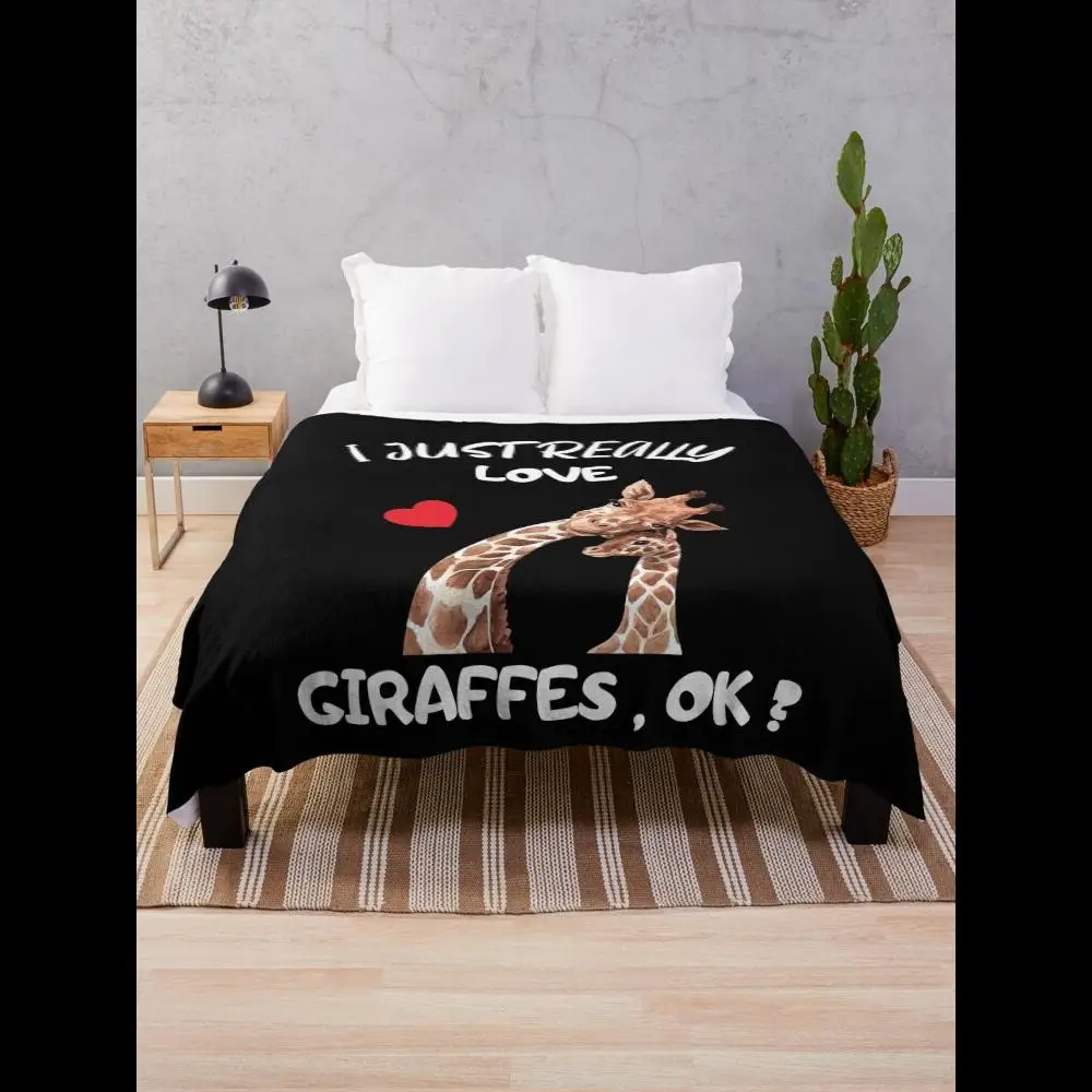 Coperta Con Stampa Di Giraffe 'I Just Really Love Giraffes', Morbida E Accogliente Copertura Per Divano, Letto E Arredo Soggiorno-image