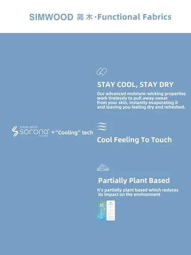 Imagen 2 del producto SIMWOOD 2025 novedad de verano, camisetas de tela Sorona de 230gsm con sensación fresca y ajuste Regular, camisetas cómodas transpirables para hombres