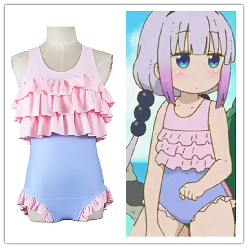 

anime Chi no Maid Dragon Anime Kanna Kobayashi Cosplay sexy swimsuit Kobayashi's Dragon Maid Kanna Kamui swimsuit