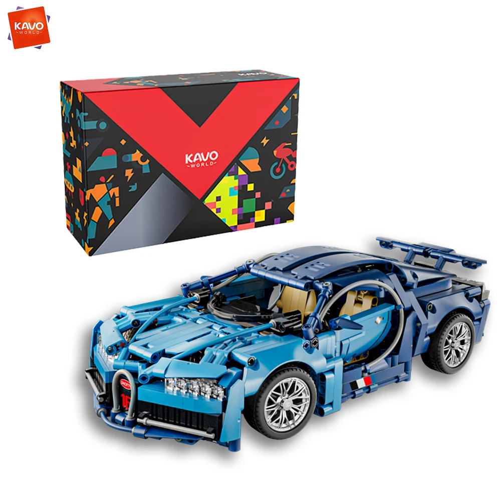 

KAVOWORLD 1144PCS Blue Supercar Building Blocks 1:14 Scale Technic Race Car Model High-Speed Vehicle Construction Toy for Adults