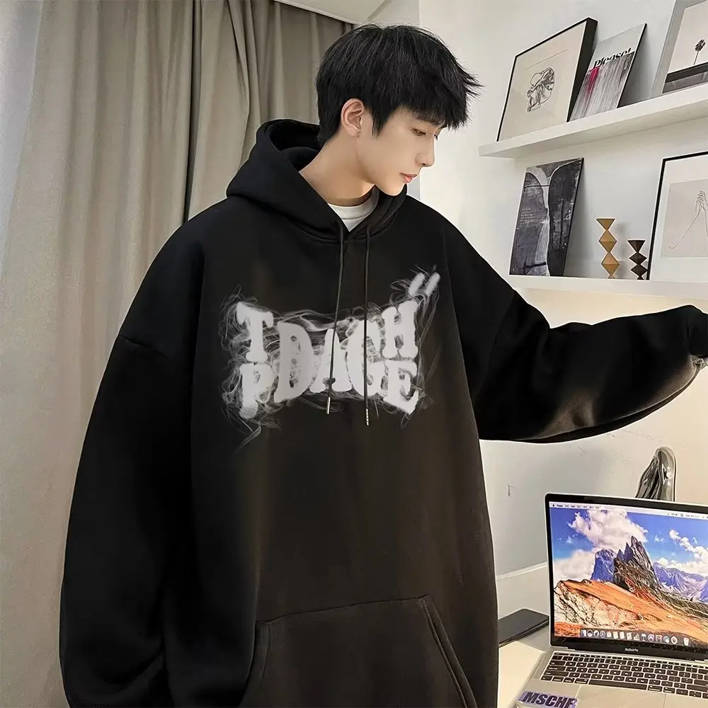 Sudadera con capucha para hombre, estilo Spiderman, de lana, multibolsillos, corte ajustado, para vacaciones, estilo grunge, con estampado de rayos, blanca, con diseño muscular, de doble cara, a cuadros, estilo boxy